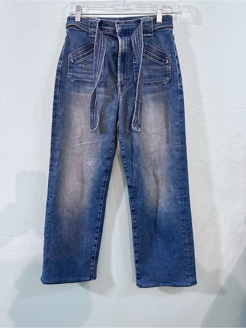 MOTHER High Rise Paperbag Waist Wide Leg Jeans Size 27